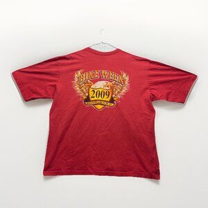 Y2K 2009 Annual Bike Week Daytona Beach USA T-shirt Orange Biker Mens Size XL